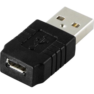 Deltaco USB 2.0 Adapter, A Male - Micro-B Female